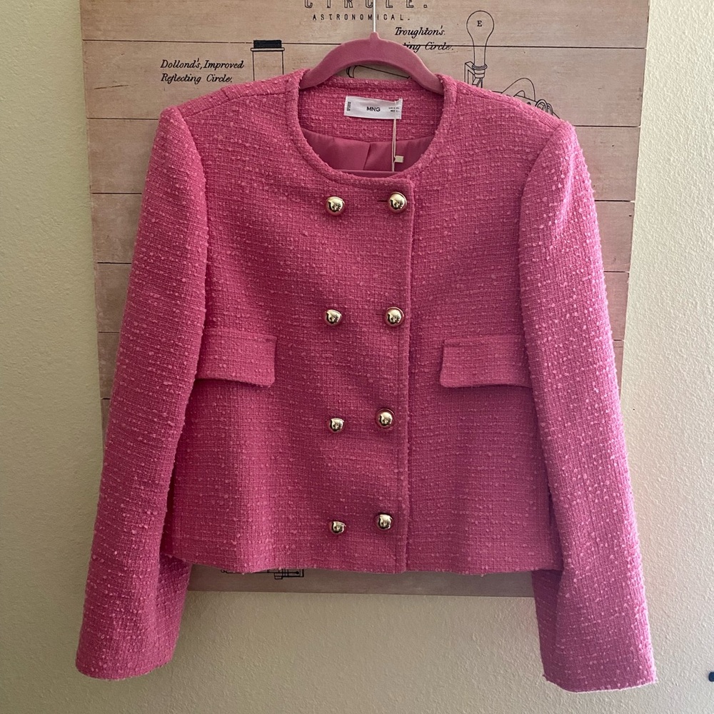 Mango Pink Tweed Jacket - Picture 5 of 8